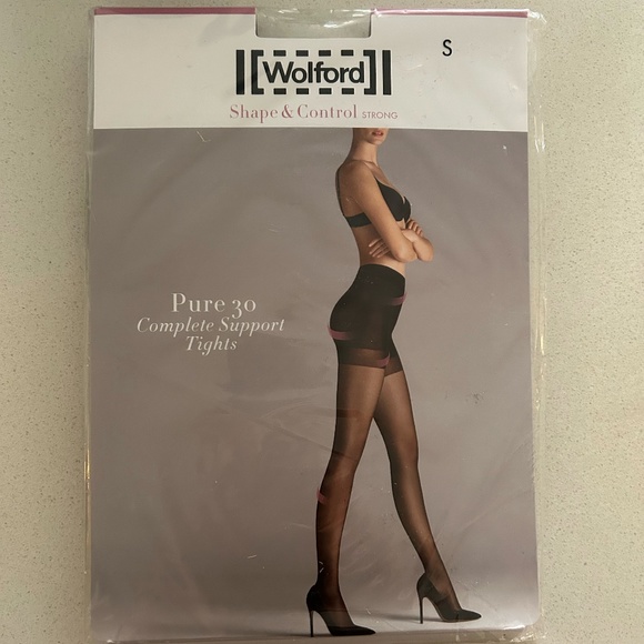 Wolford Pure 30 Complete Support Tights in Black - Picture 1 of 5